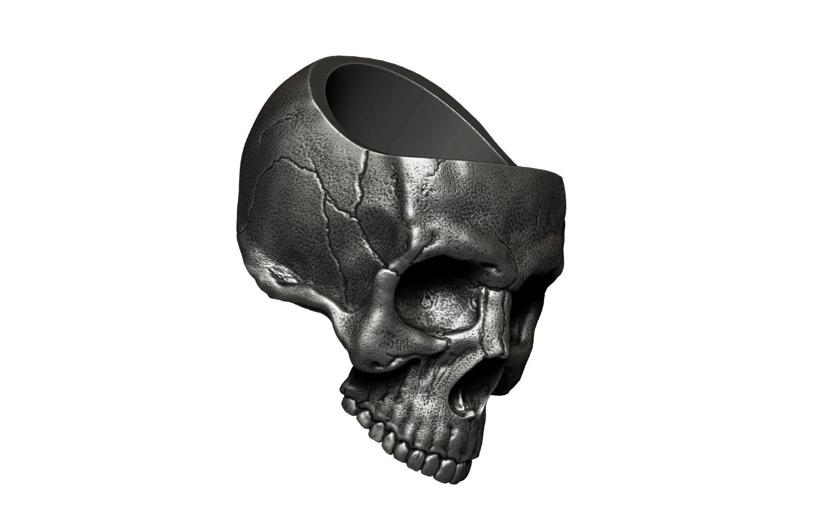 Men's Silver Heavy Metal Skull Ring High Polish Gothic Biker Ring Jewelry Us5~15