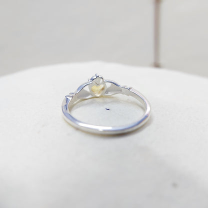 Claddagh Heart Citrine Ring Simulated Birthstone Women Silver Ring Gift Us5~ 15