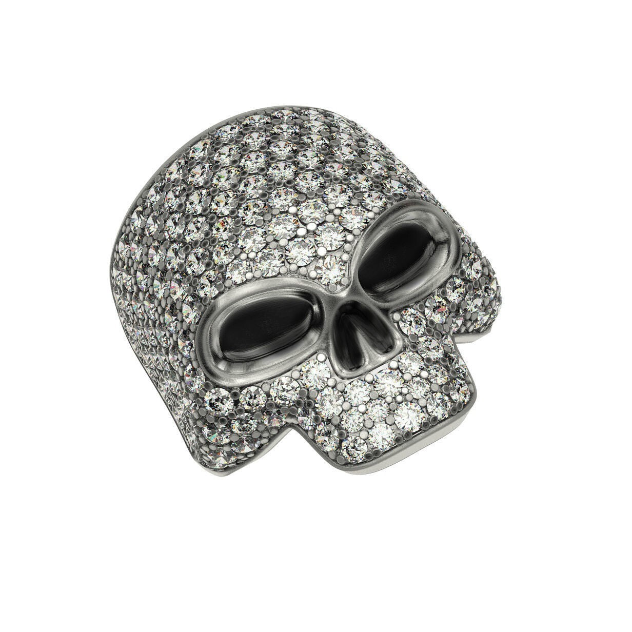 Full Moissanite Handmade Skull Ring Biker Punk Gothic Jewelry 925 Silver US7~15