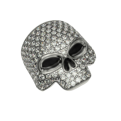 Full Moissanite Handmade Skull Ring Biker Punk Gothic Jewelry 925 Silver US7~15