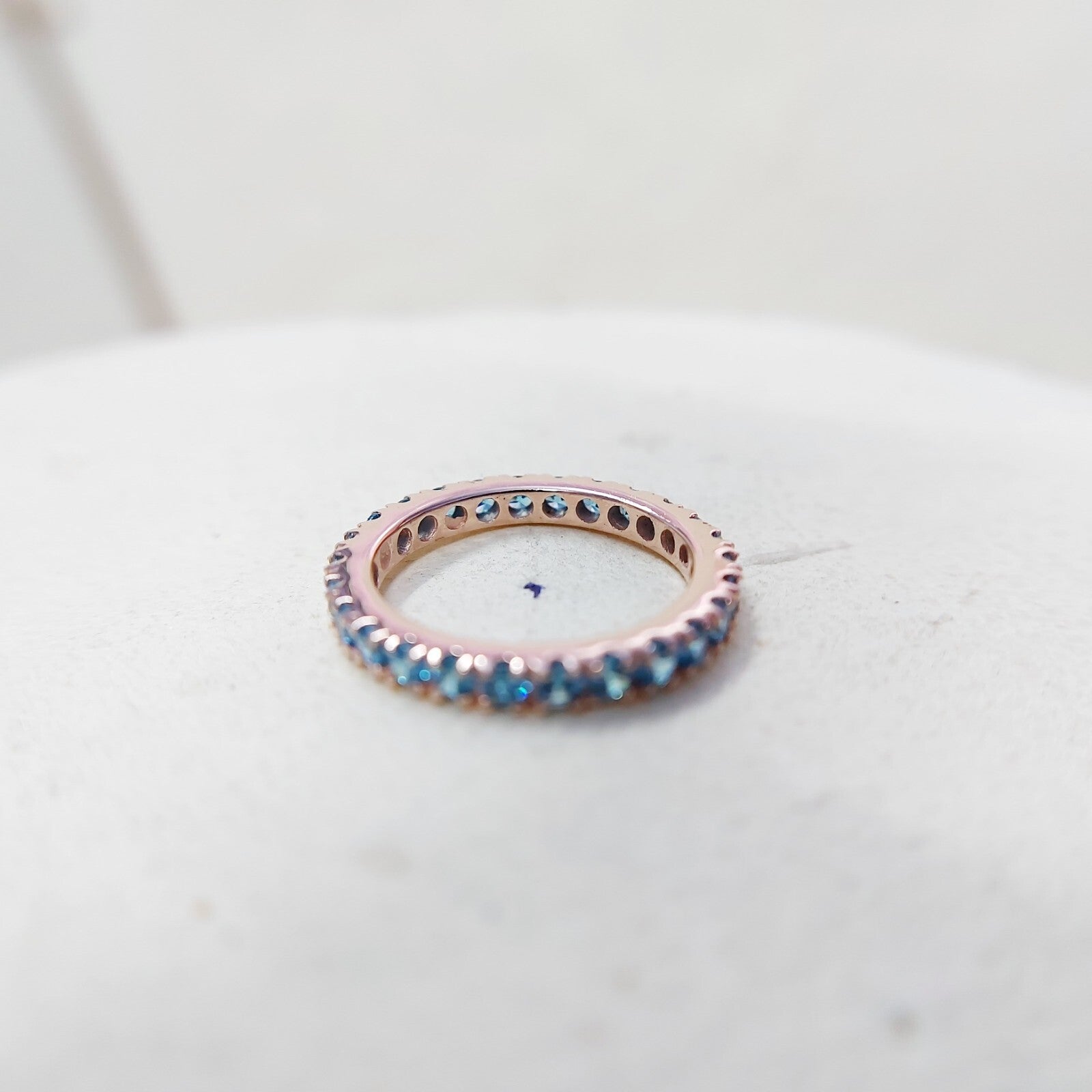 Eternity Topaz Band London Blue Topaz Gemstone Wedding Band Silver Ring Us5~15