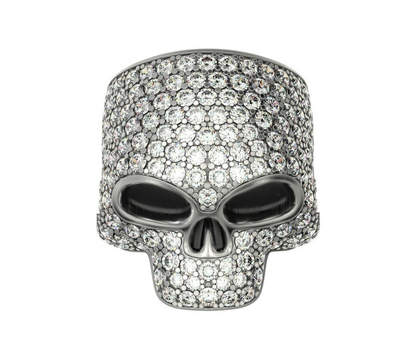 Full Moissanite Handmade Skull Ring Biker Punk Gothic Jewelry 925 Silver US7~15