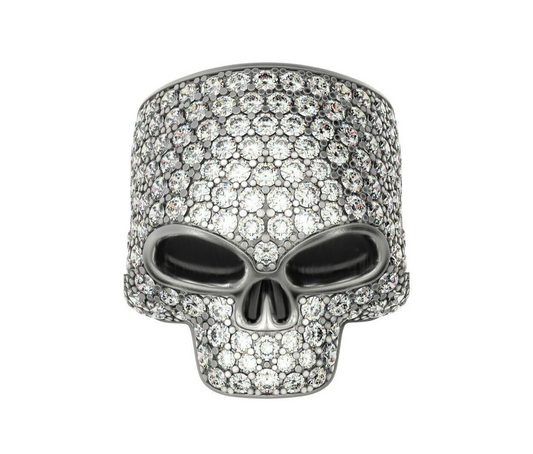 Full Moissanite Handmade Skull Ring Biker Punk Gothic Jewelry 925 Silver US7~15
