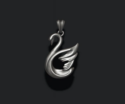 925 Sterling Silver Swan Pendant Necklace Birds Charm Jewelry Gift for Women