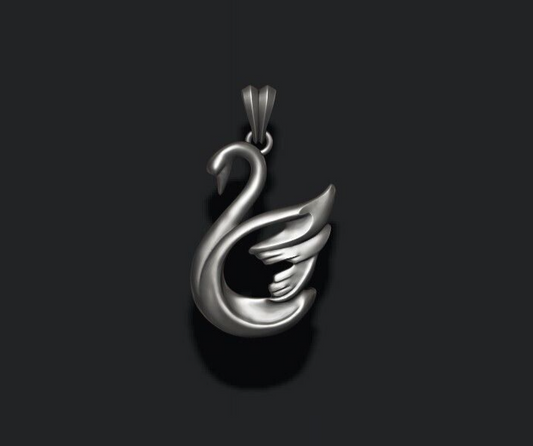 925 Sterling Silver Swan Pendant Necklace Birds Charm Jewelry Gift for Women