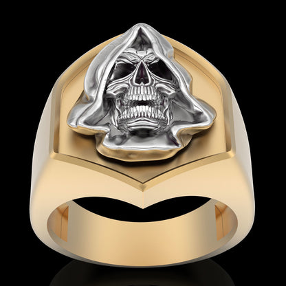 Santa Muerte Ring Brass Handmade Gothic Biker Retro Holy Death Jewelry US5~15