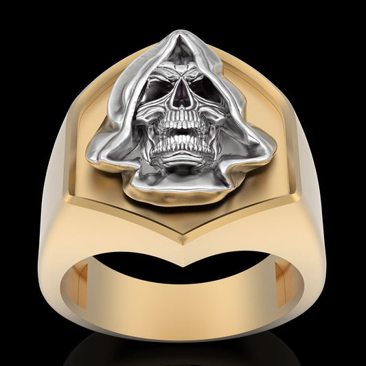 Santa Muerte Ring Brass Handmade Gothic Biker Retro Holy Death Jewelry US5~15