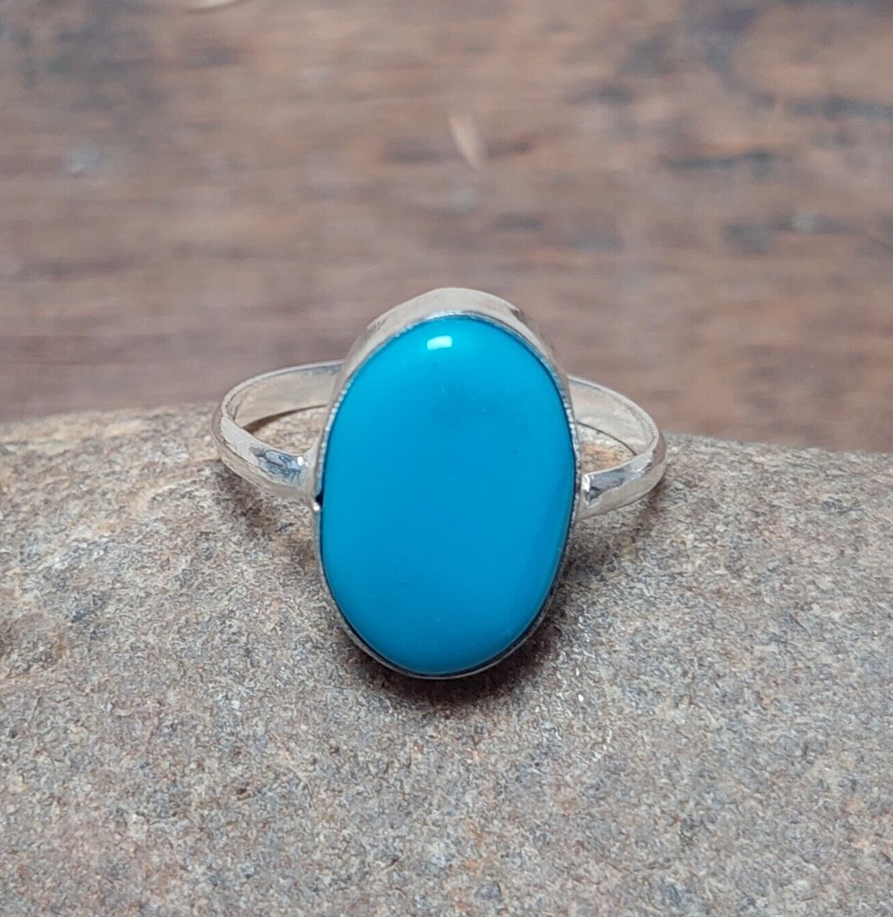 Small Blue Turquoise RIng 925 Sterling Silver Handmade Women Ring Gift for her