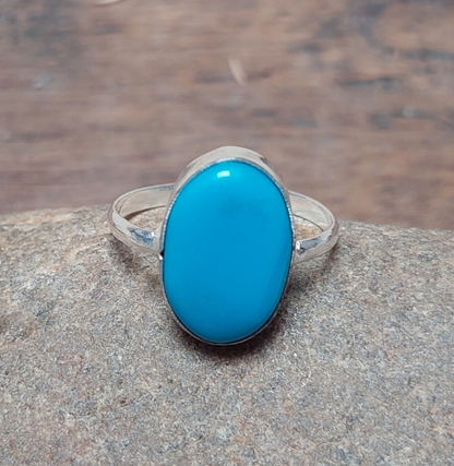 Small Blue Turquoise RIng 925 Sterling Silver Handmade Women Ring Gift for her
