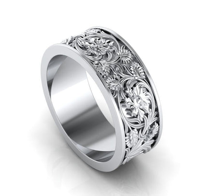 925 Sterling Silver Antique Vintage Wedding Engagement Band Men Gift Ring US7~15
