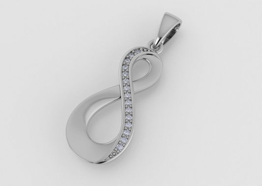 Silver Cross 8 Shape Pendant with CZ Diamonds Gift For Women Infinity Jewelry