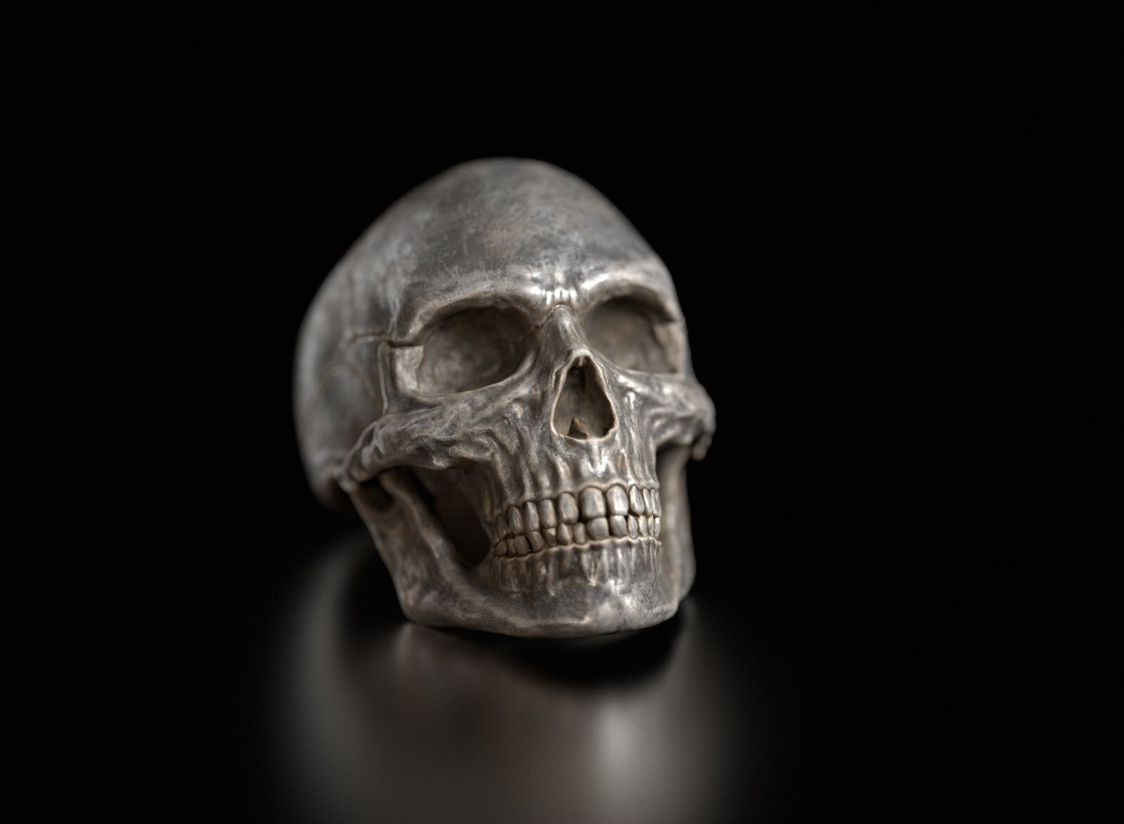 Skull Ring Silver Skull Ring Solid Gothic Biker Ring For Men Wedding Ring US5~15
