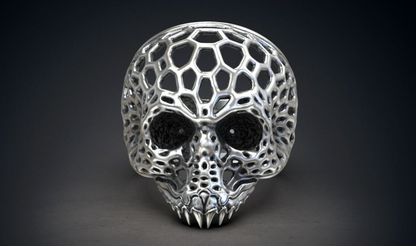 Gothic Voronoi Skull Biker Ring 925 Silver Men Engagement Statement Gift US5~15