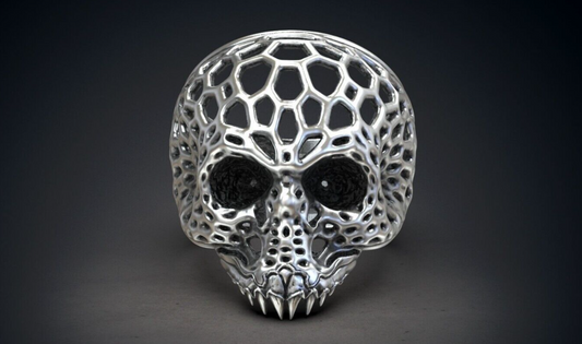 Gothic Voronoi Skull Biker Ring 925 Silver Men Engagement Statement Gift US5~15