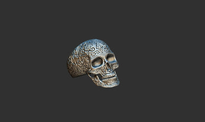 925 Silver Mexican Skull Ring Gothic Biker Unique Skull Head Rings For Men Women