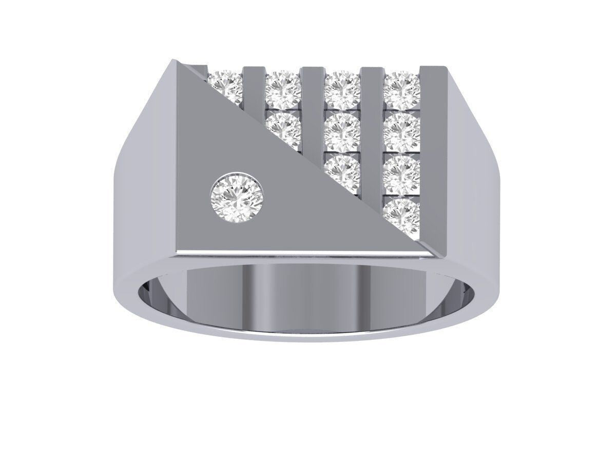 Sparkle Silver Round Cut Moissanite Ring Engagement Wedding Unisex Band US5 ~15