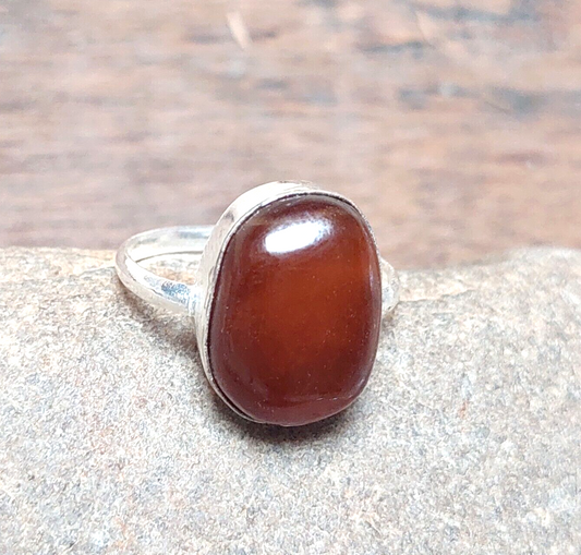 Oval Red Carnelian Ring 925 Sterling Silver Gemstone Jewelry Gift For Her