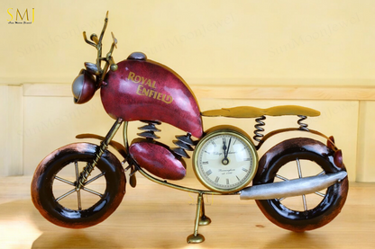 Bike Watch Bike Decor Table Antique Iron Bullet Clock for Home Decorationt Gift