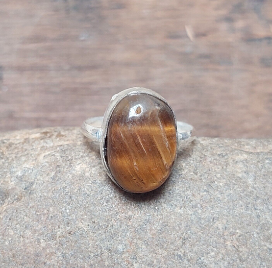 Tiger Eye Gemstone Ring 925 Sterling Silver Ring Handmade Jewelry Ring US5~15