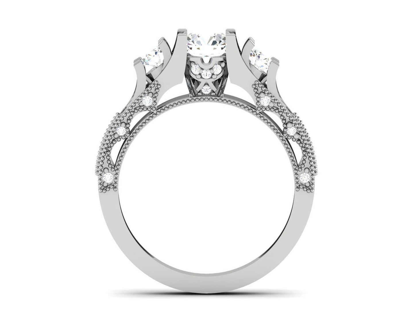 Round Moissanite Celtic Bridal Engagement Wedding Ring 925 Silver Ring US5~15