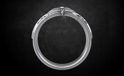 Crusader Shield Ring Silver Cross Religious Jewelry for Him US 7-15 Unisex Gift