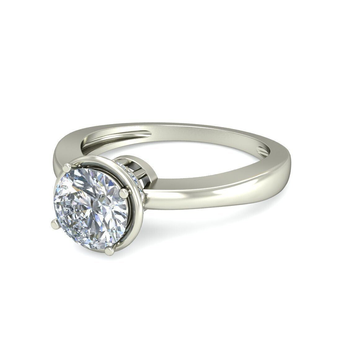 Round Cut CZ Lab Created Engagement Wedding Single Diamond Women Ring US5-15