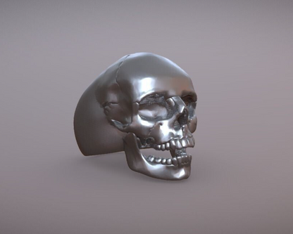 Open Mouth Gothic Skull Biker Silver Men Ring Punk High Polish Ring Men Us5~15