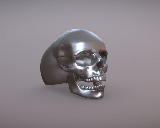 Open Mouth Gothic Skull Biker Silver Men Ring Punk High Polish Ring Men Us5~15