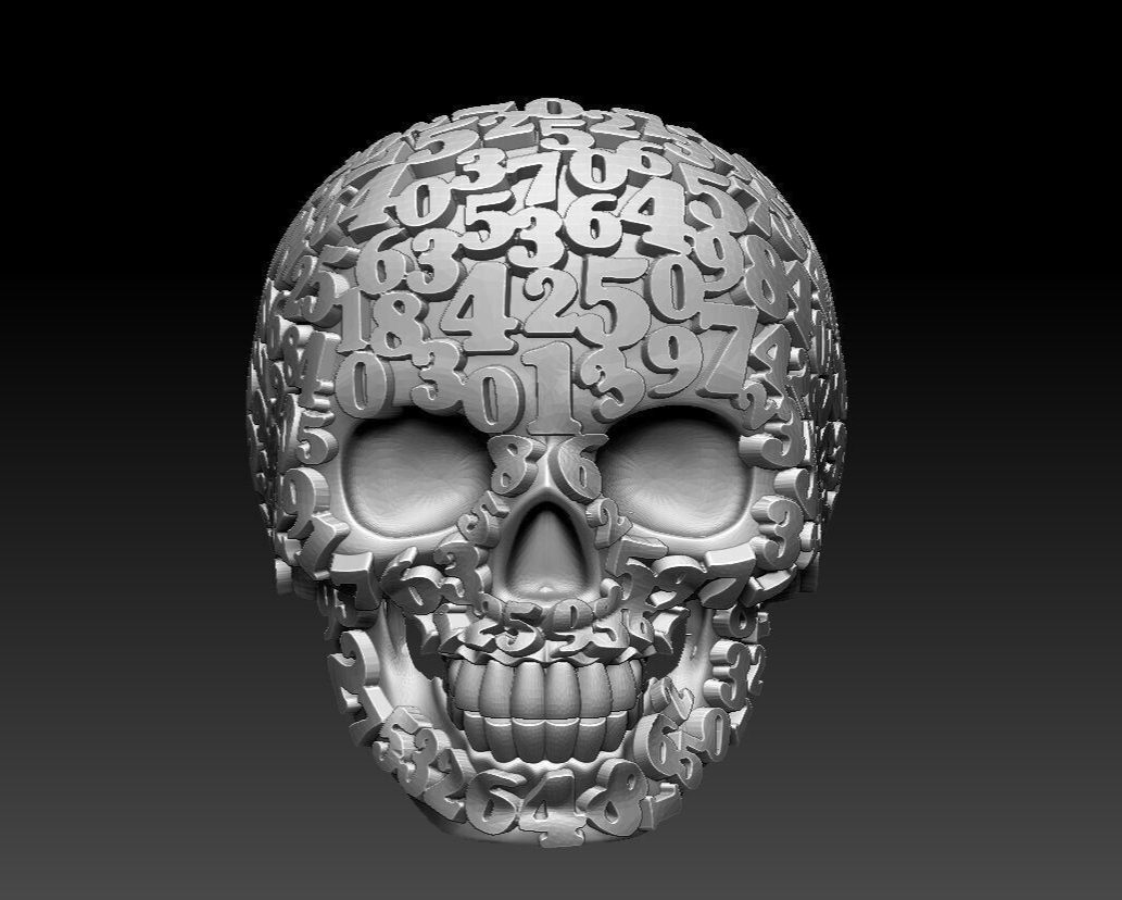 Men's Lucky Good Luck Number Gothic Skull Biker 925 Silver Ring For Men US5~15