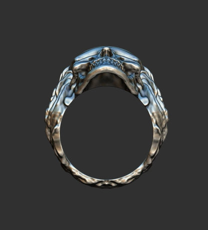 Silver Skull Biker Ring Bold Design US5~15 New Fashion Skull Wedding Ring Men