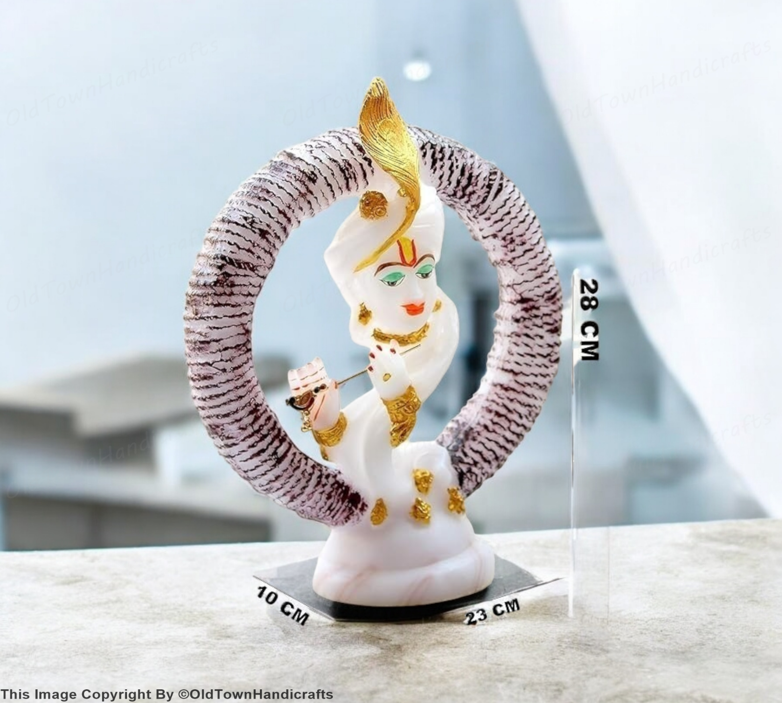 Krishna Handcrafted Krishna Playing Flute Statue Polyresin Decorative Showpiece