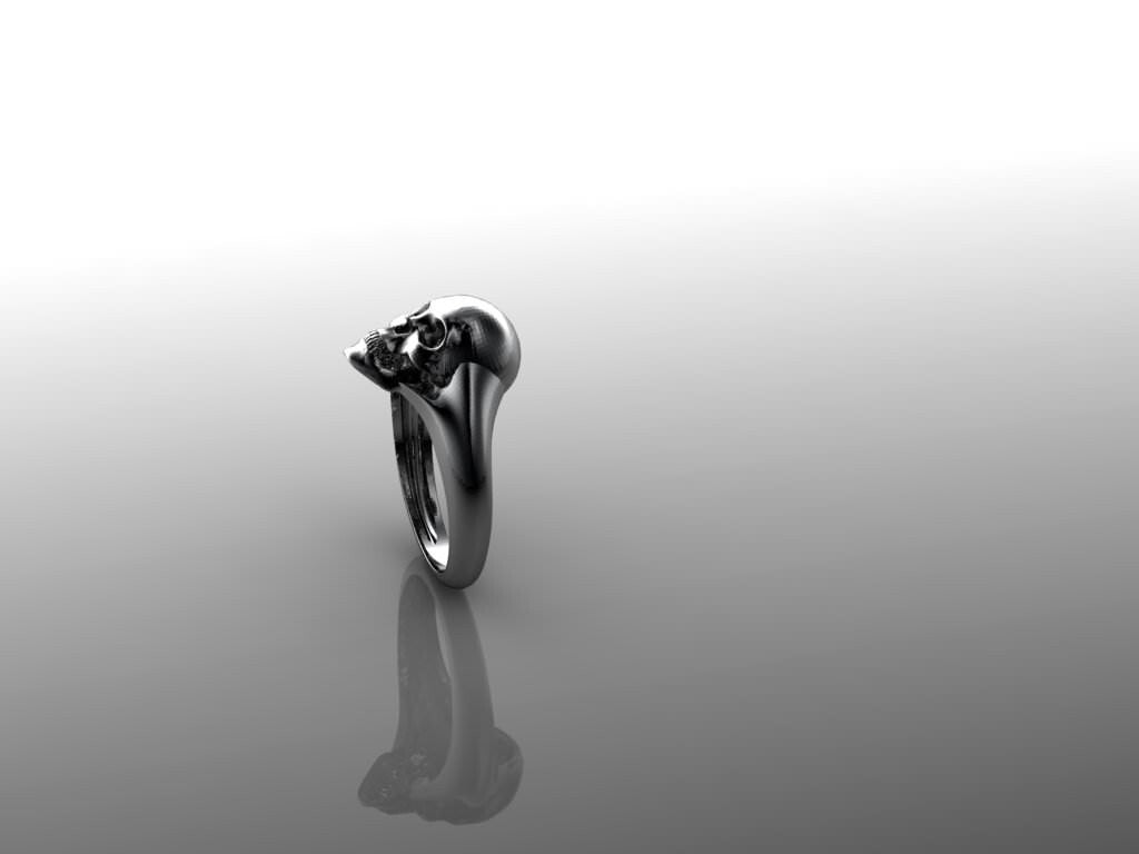 Handmade Silver Skull Ring Gothic Biker Punk US5-15 Unisex Handmade Skull Ring