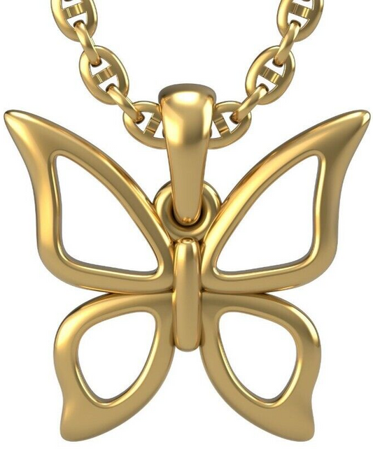 Butterfly Brass Pendant Necklace Authentic Flying Butterfly Charm Gift For Women