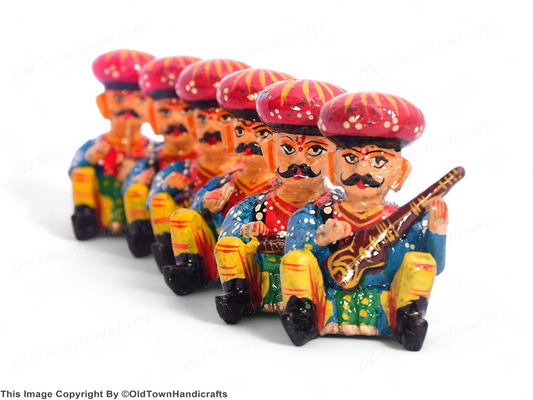 Wooden Traditional Handmade Musician Set 6pc Handcrafted Decor Gift 2-inch