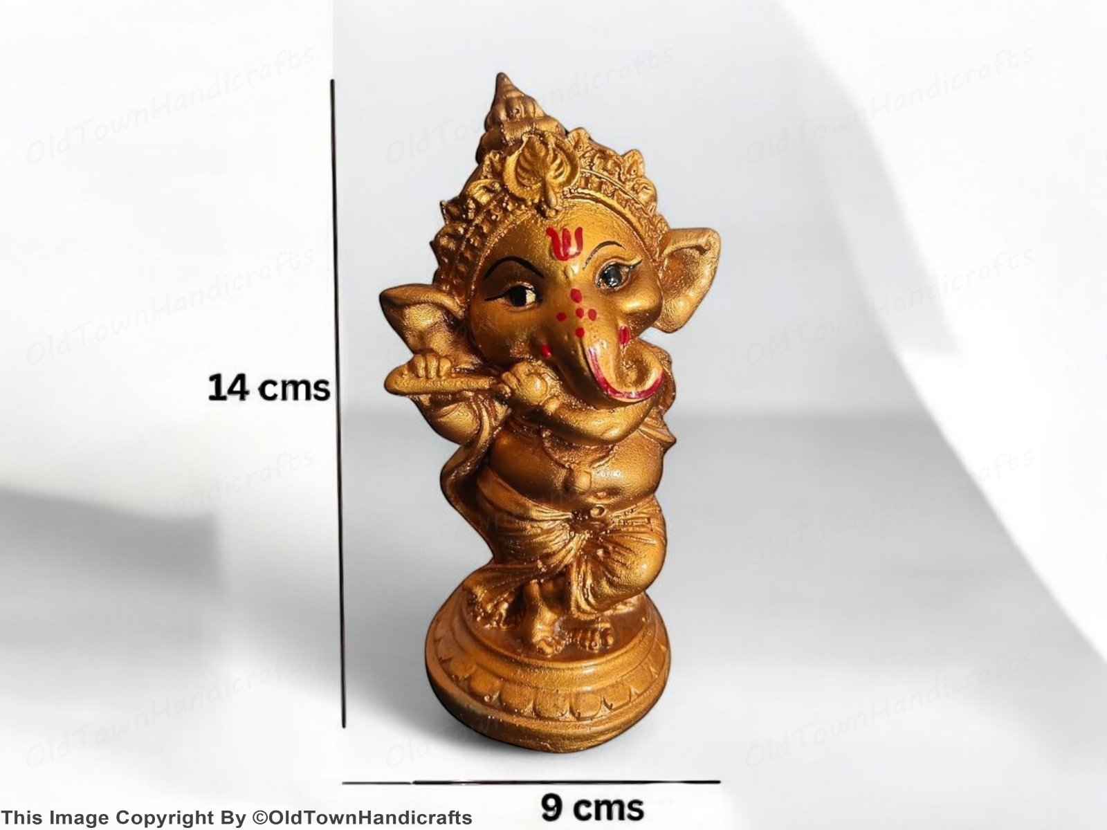 Handcrafted Golden Ganesh Idol Lord Ganesha Statue for Home Office Pooja Decor