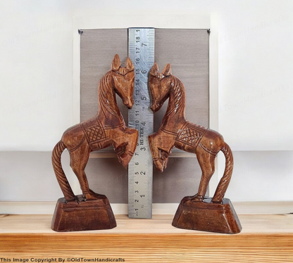 Wooden Bankura Horse Statue Handcrafted Home Decor West Bengal Souvenir Gift