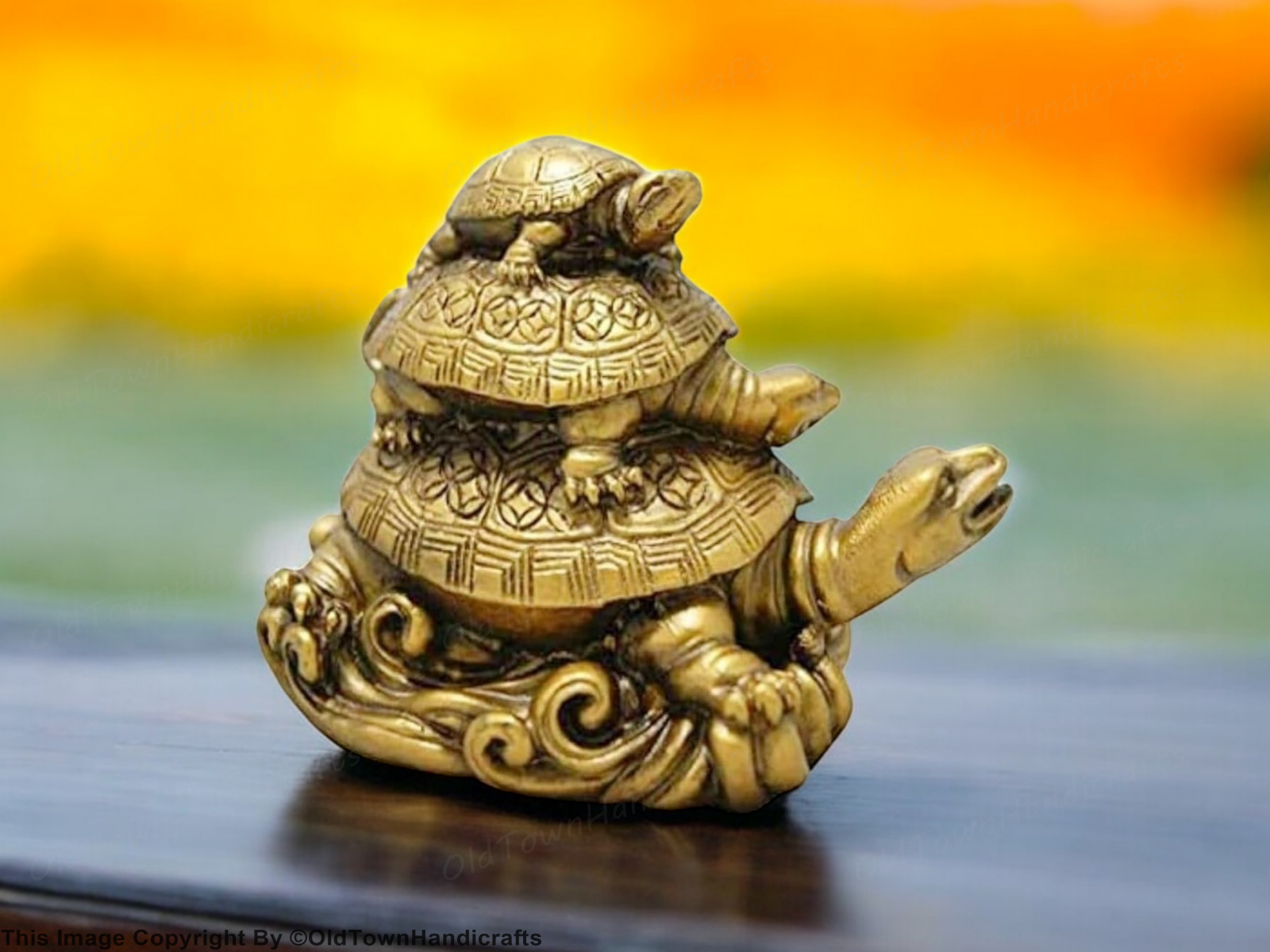Tortoise Bring Home Prosperity with Our Good Luck Triple Tortoise Turtle Family