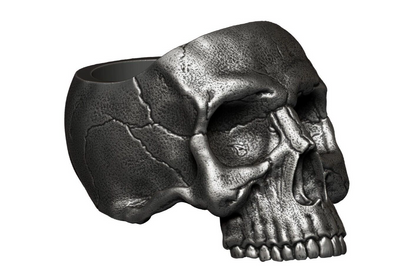 Men's Silver Heavy Metal Skull Ring High Polish Gothic Biker Ring Jewelry Us5~15