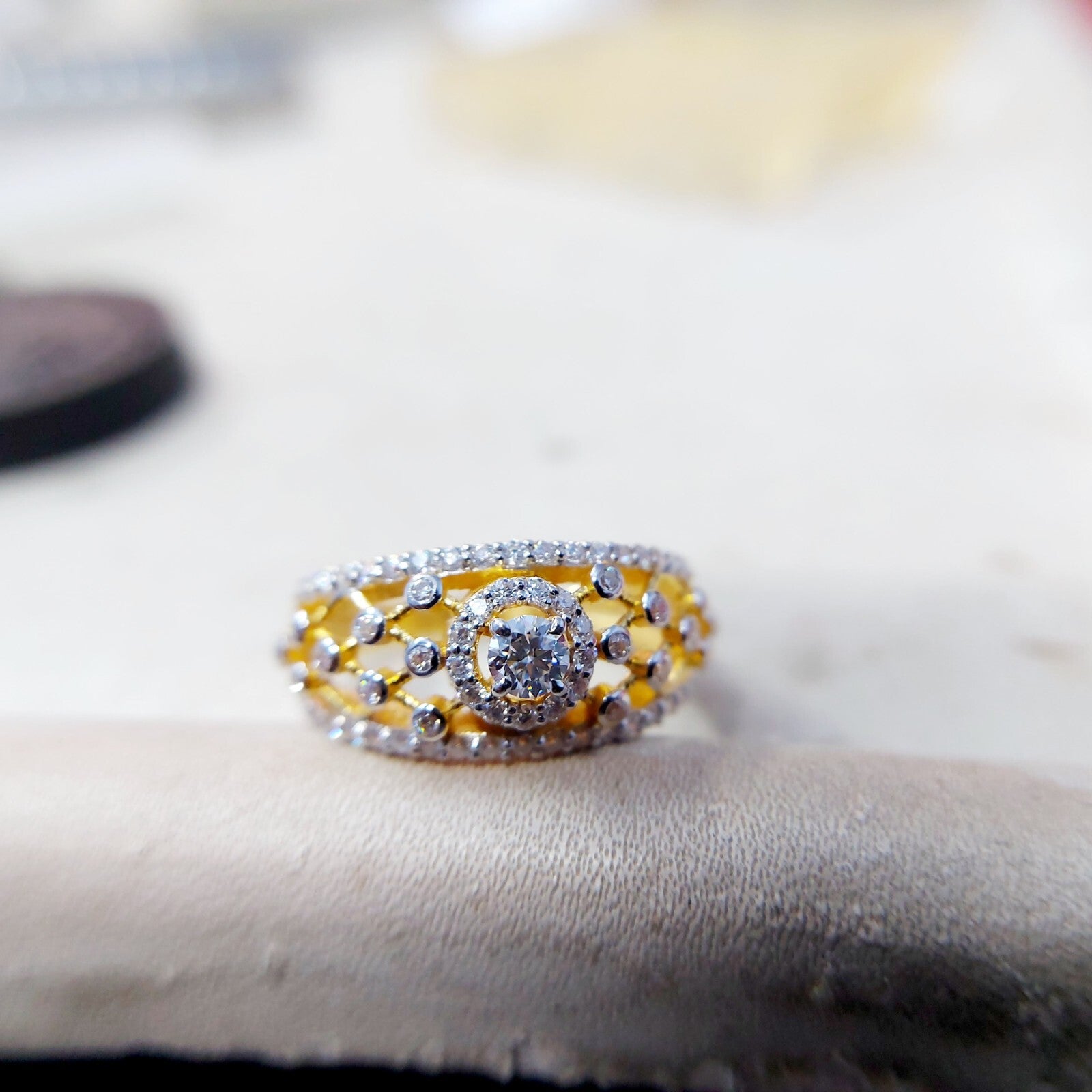 Lab Moissanite Engagement Ring Huge Solitaire Halo Anniversary Gift Ring Us5~15