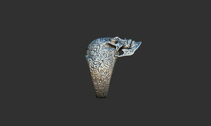 925 Silver Mexican Skull Ring Gothic Biker Unique Skull Head Rings For Men Women