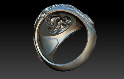 St Michael Archangel Ring 925 Sterling Silver San Miguel Amulet Men Gift US5~ 15