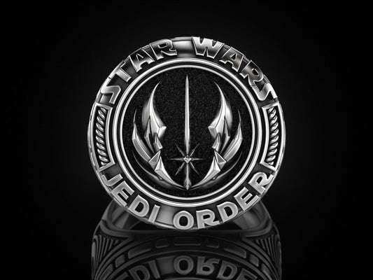 Star Trek Star Wars Jedi Order 925 Silver Vulcan Biker Ring US5-15 Unisex Ring