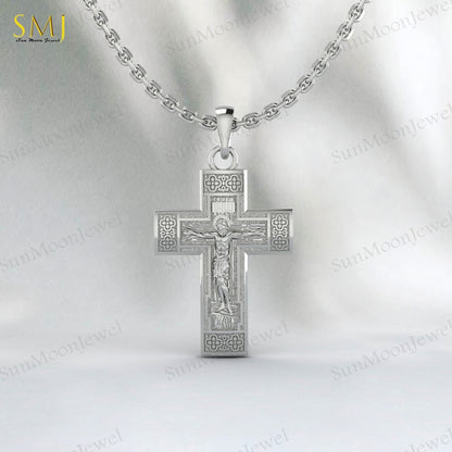 Jesus Ascension Necklace Christian Cross Religious Pendant 925 Silver Christmas