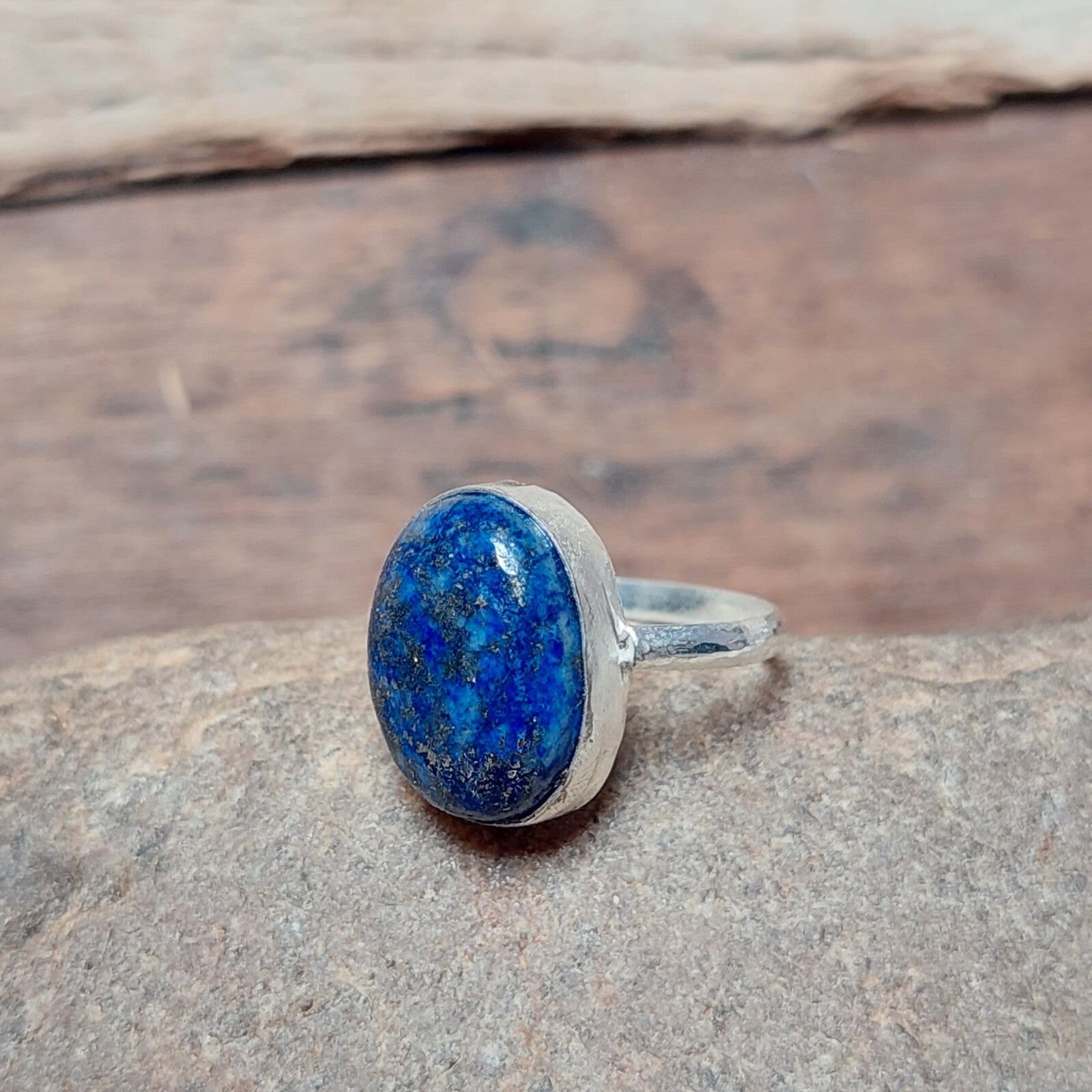 Natural Oval Lapis Lazuli Gemstone Ring 925 Silver Rings For Women Gift US5~15