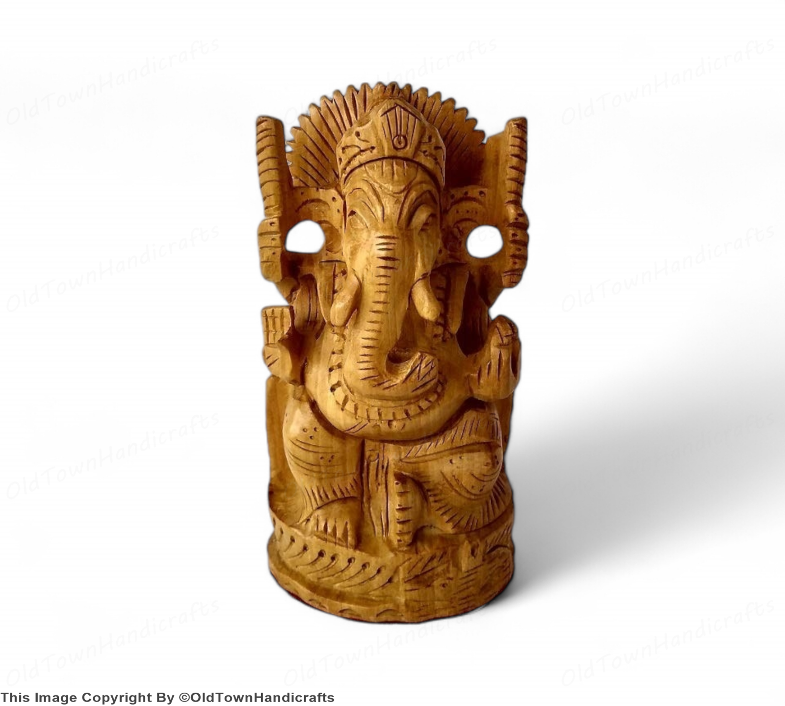 Handcrafted Wooden Ganesh Ji Showpiece  4 Inch Hindu God of Wisdom