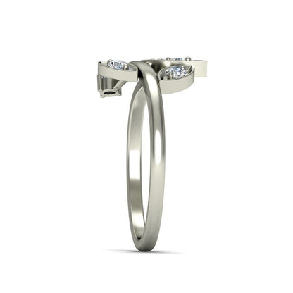 925 Silver Leaf Zircon Ring Dazzling White Cubic Zirconia Handmade Ring Us5~ 15