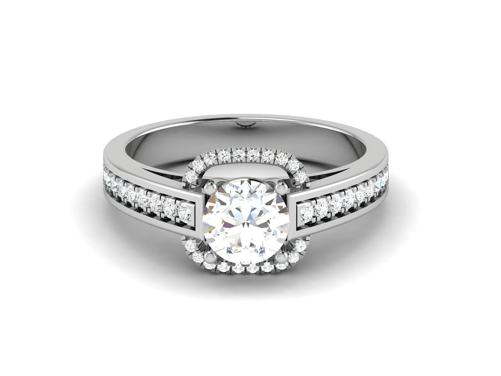 Silver Cubic Zirconia Promise Engagement Solitaire Ring Women Friend Gift Us5~15