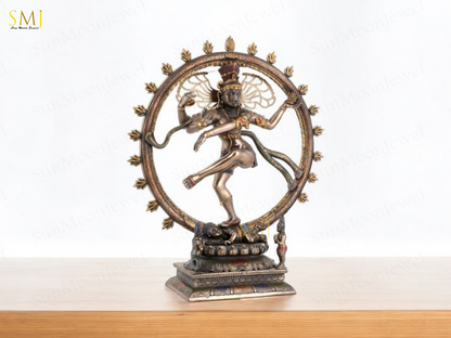 Copper Finish Nataraj Statue Copper Finish Divine Dancing Shiva Showpiece Gift