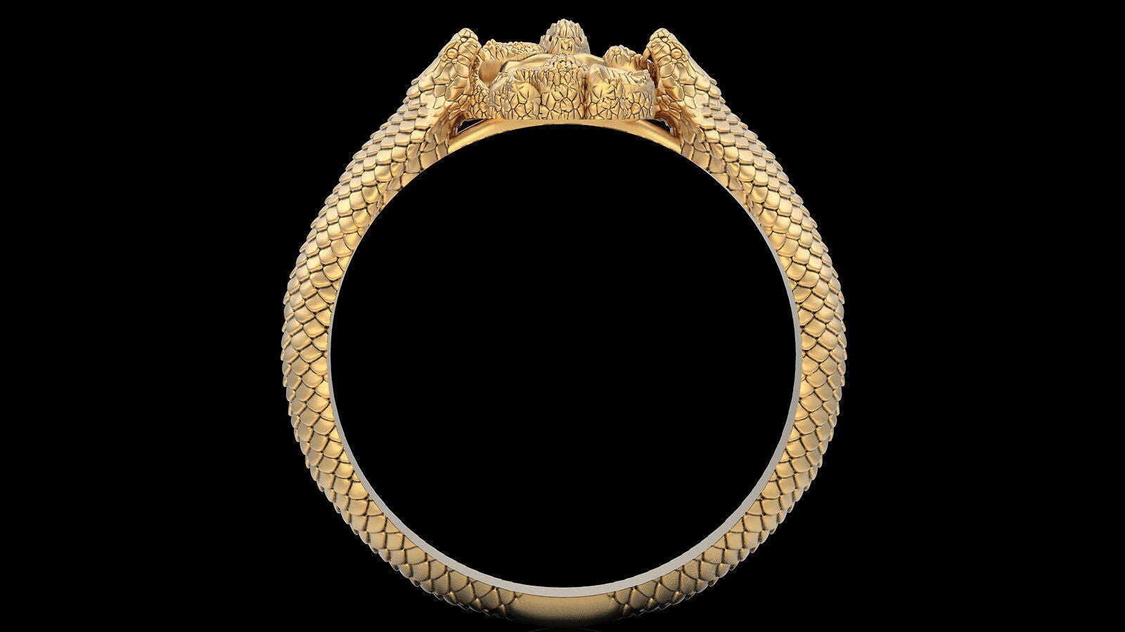 Gothic Double Snake Skull Ring Brass Handmade Punk Biker Men Retro Band US5~15