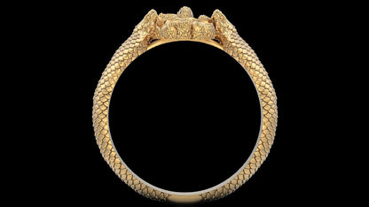 Gothic Double Snake Skull Ring Brass Handmade Punk Biker Men Retro Band US5~15